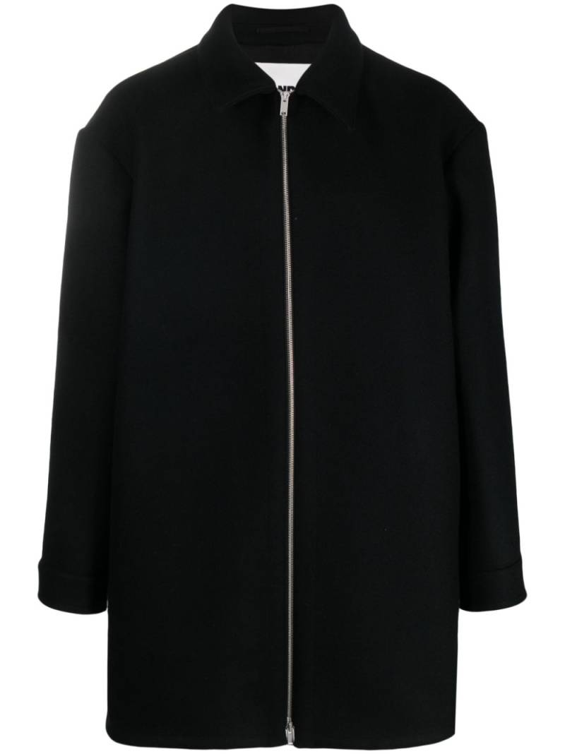 Jil Sander zip-up wool coat - Blue von Jil Sander