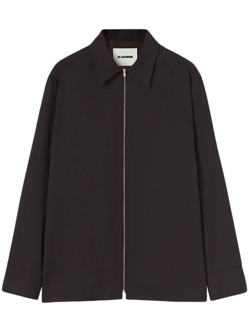 Jil Sander zip-up wool shirt jacket - Brown von Jil Sander