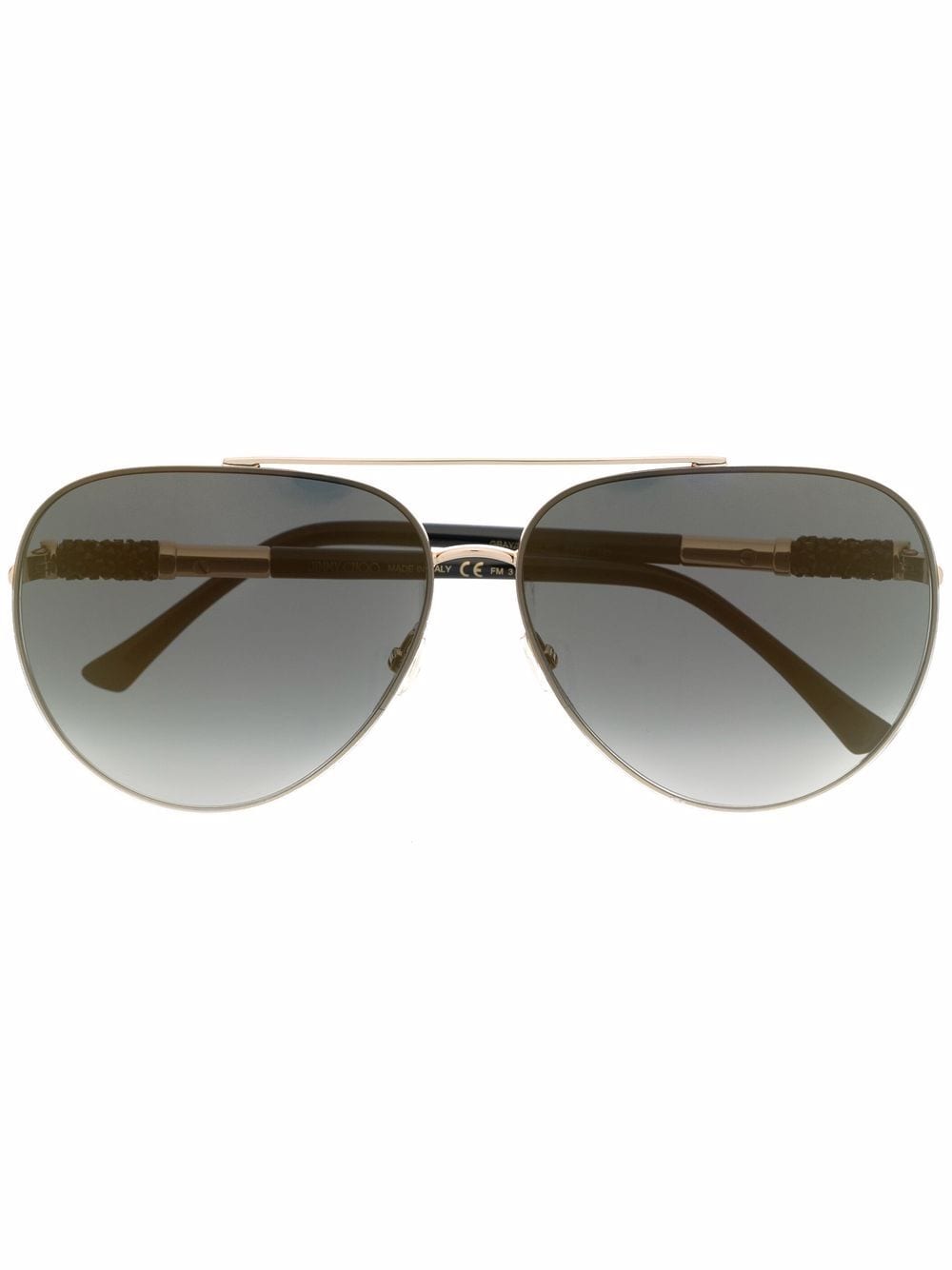 Jimmy Choo Eyewear Gray pilot-frame sunglasses - Brown von Jimmy Choo Eyewear