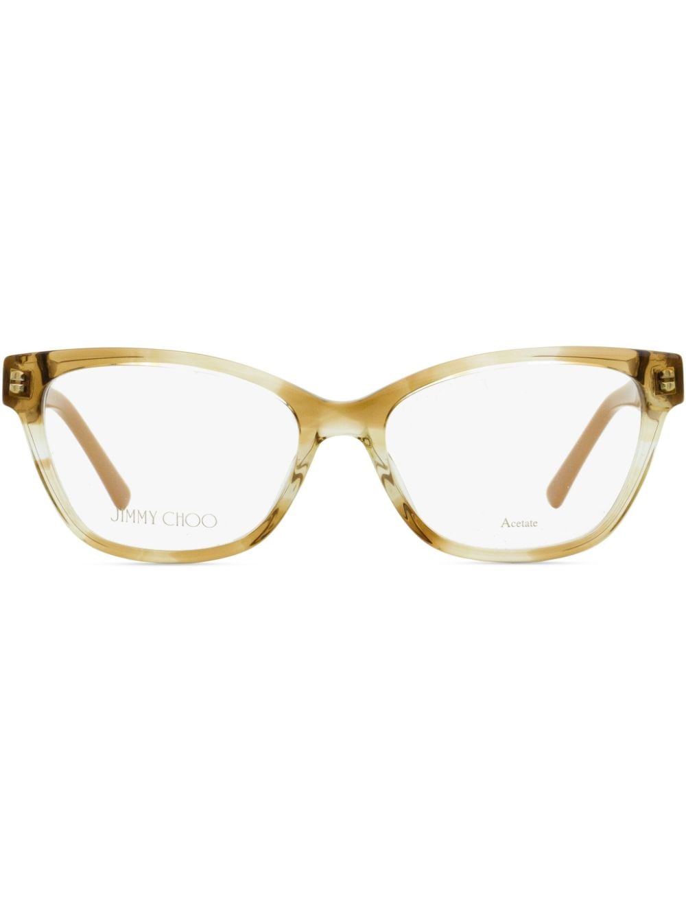 Jimmy Choo Eyewear logo-plaque butterfly-frame glasses - Neutrals von Jimmy Choo Eyewear