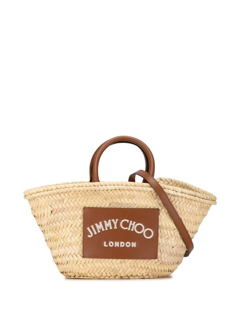 Jimmy Choo Pre-Owned 21th Century Logo Raffia Basket Bag satchel - Neutrals von Jimmy Choo Pre-Owned