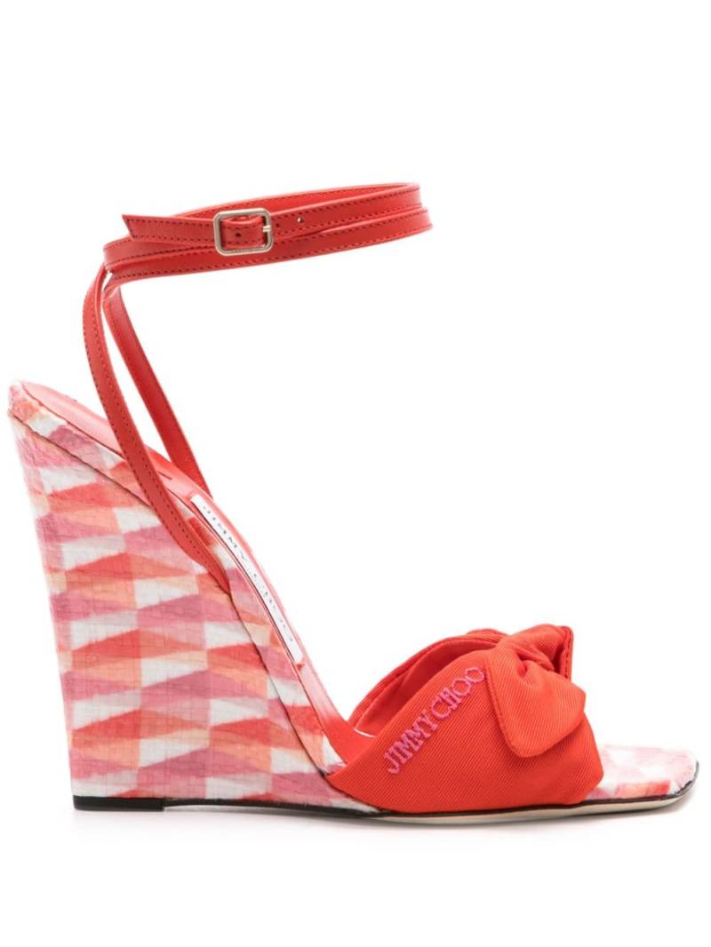 Jimmy Choo 120mm geometric wedge sandals - Red von Jimmy Choo