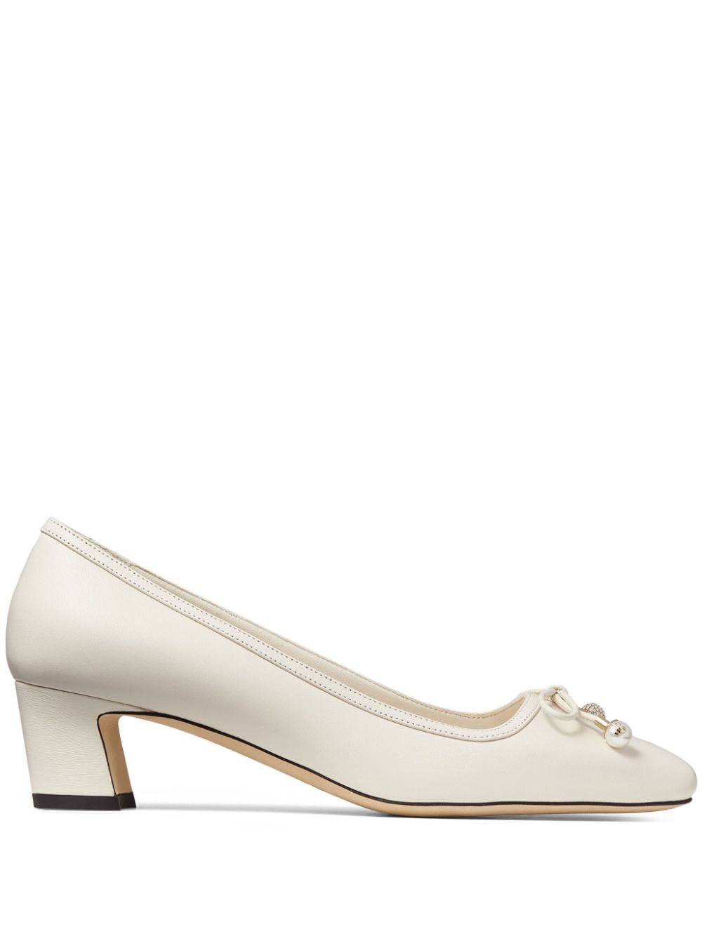 Jimmy Choo 45mm Elme nappa leather pumps - White von Jimmy Choo