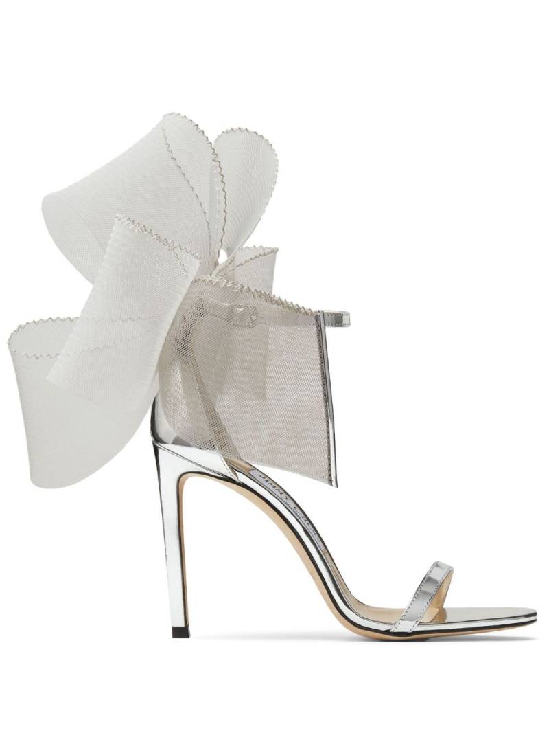 Jimmy Choo Aveline 100mm bow-detail sandals - Silver von Jimmy Choo