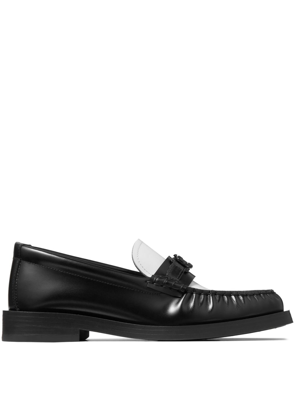 Jimmy Choo Addie logo-plaque leather loafers - Black von Jimmy Choo