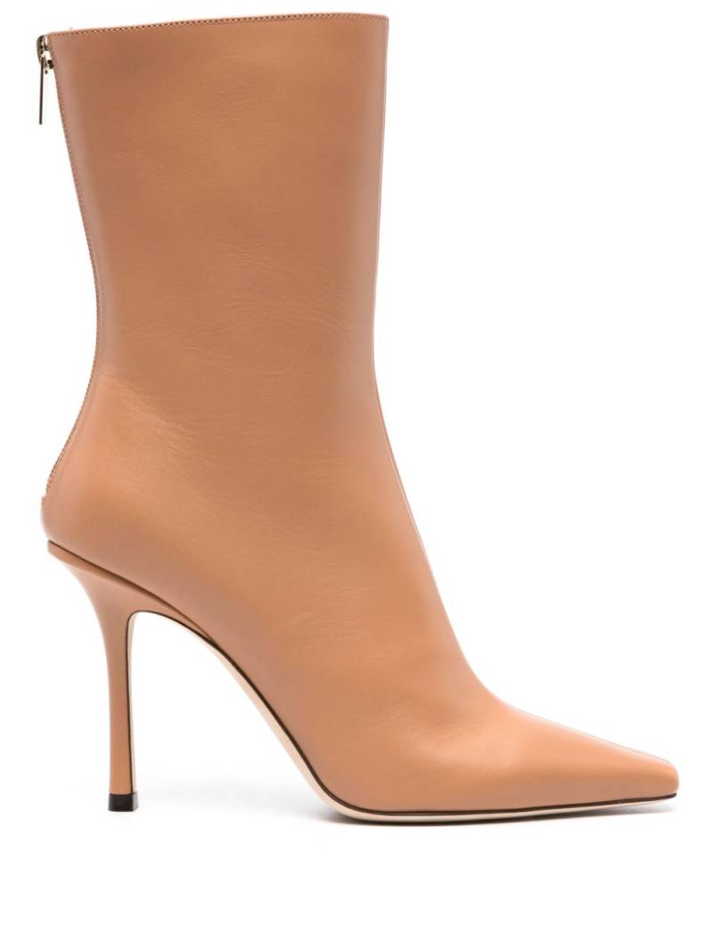 Jimmy Choo Agathe 100mm pointed-toe boots - Neutrals von Jimmy Choo