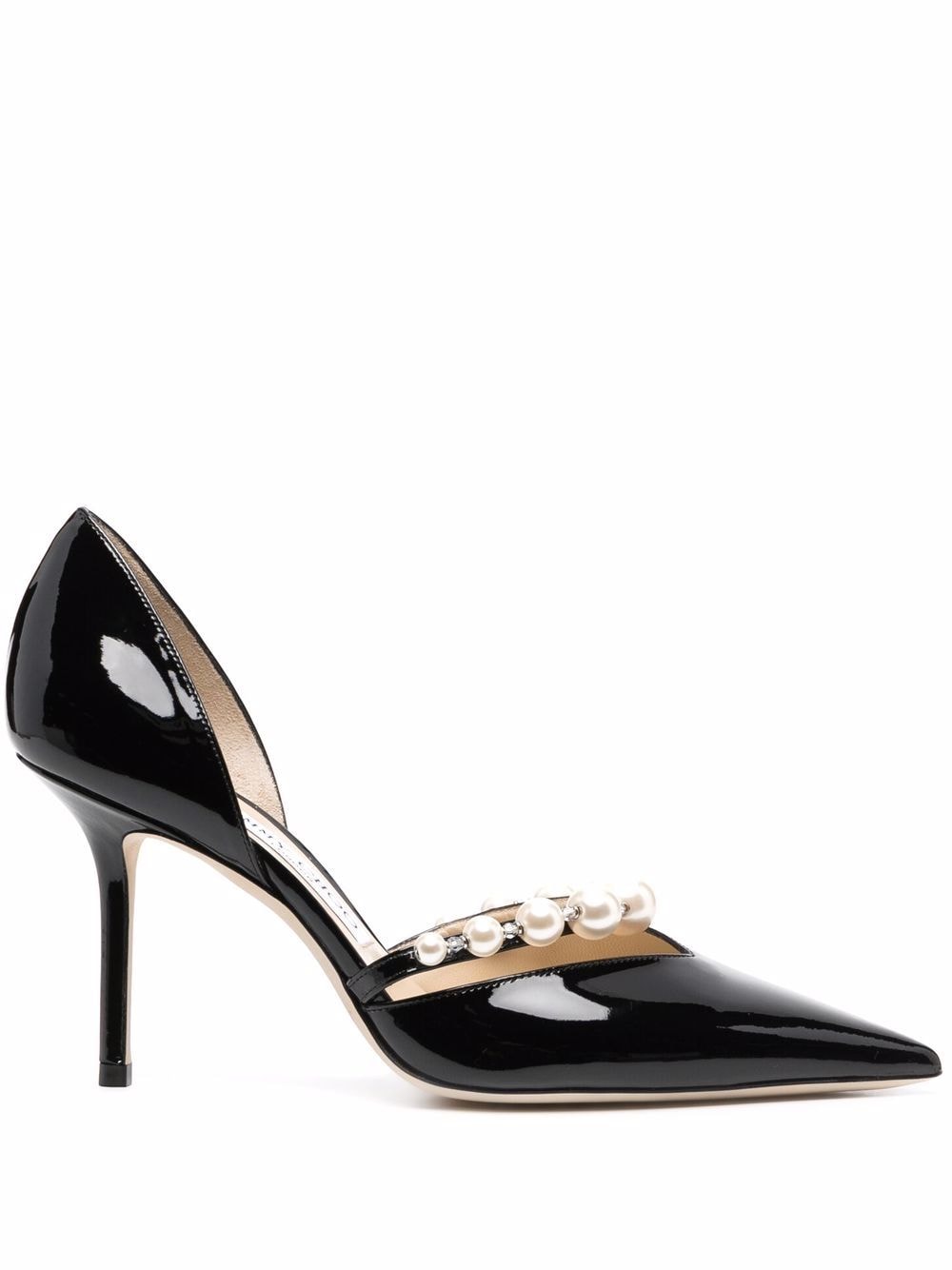 Jimmy Choo Aurelie 85mm pearl-embellished pumps - Black von Jimmy Choo