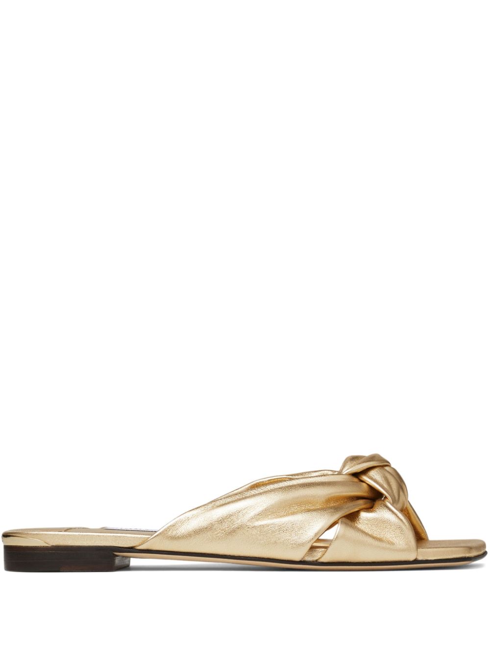 Jimmy Choo Avenue knotted metallic leather sandals - Gold von Jimmy Choo