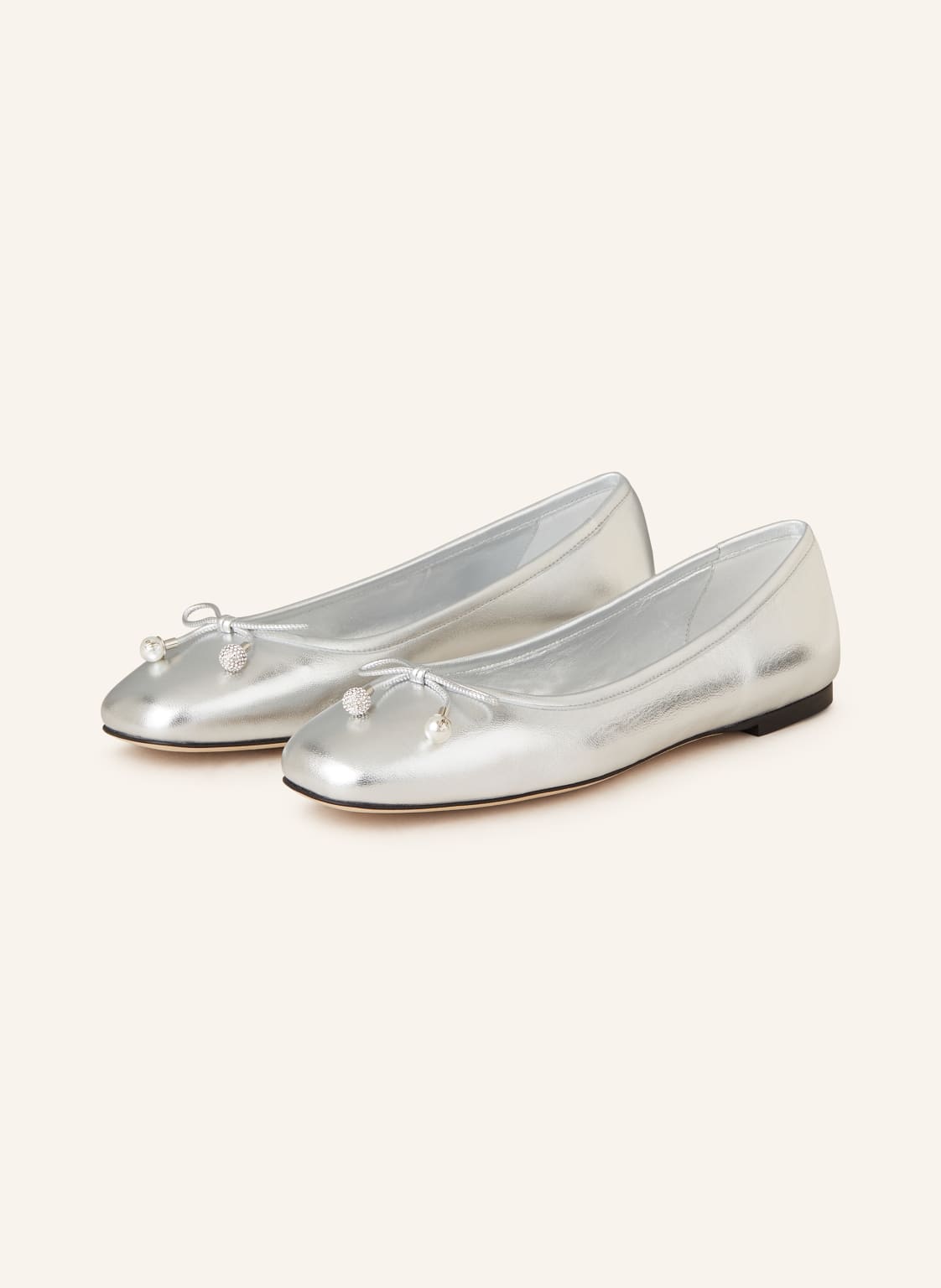 Jimmy Choo Ballerinas Elme Mit Schmucksteinen Und Perlen silber von Jimmy Choo