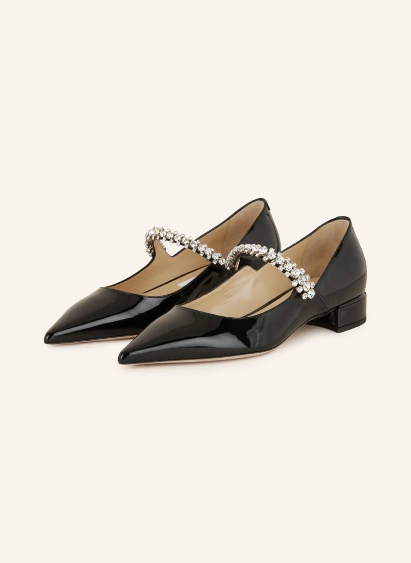 Jimmy Choo Mary-Jane-Ballerinas Mit Schmucksteinen schwarz von Jimmy Choo