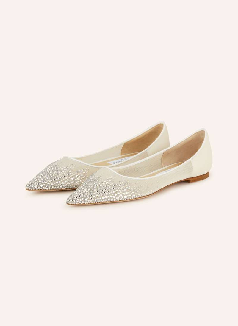 Jimmy Choo Ballerinas Mit Schmucksteinen weiss von Jimmy Choo