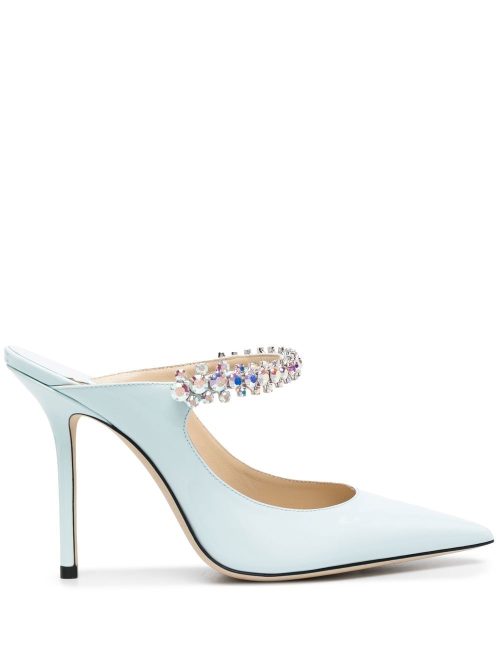 Jimmy Choo Bing 100mm crystal-embellished mules - Blue von Jimmy Choo