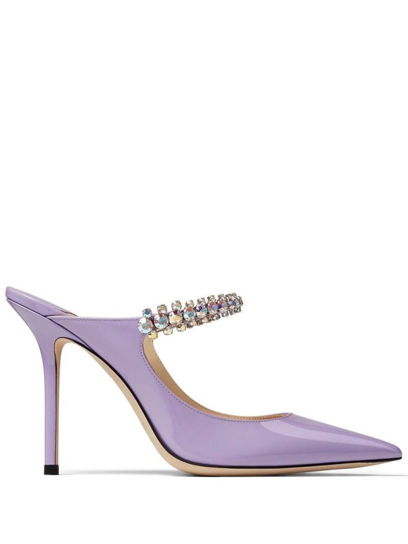 Jimmy Choo Bing 100mm crystal-embellished mules - Purple von Jimmy Choo