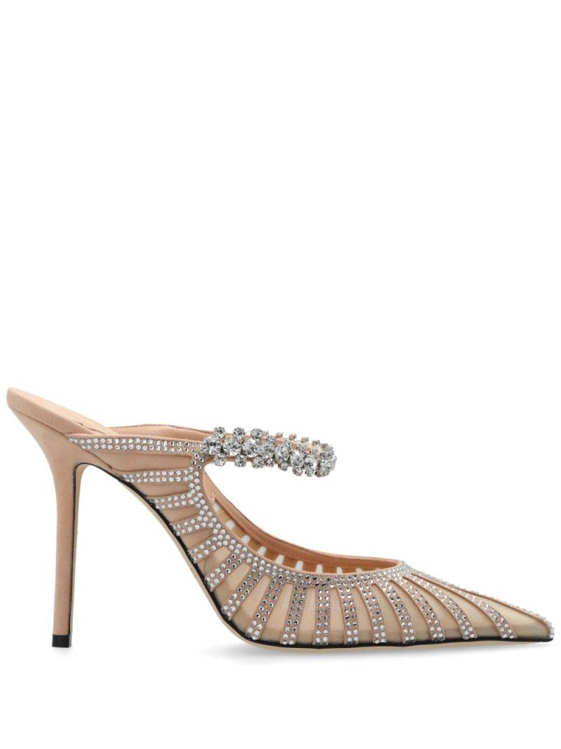 Jimmy Choo Bing 100mm crystal-embellished pumps - Neutrals von Jimmy Choo