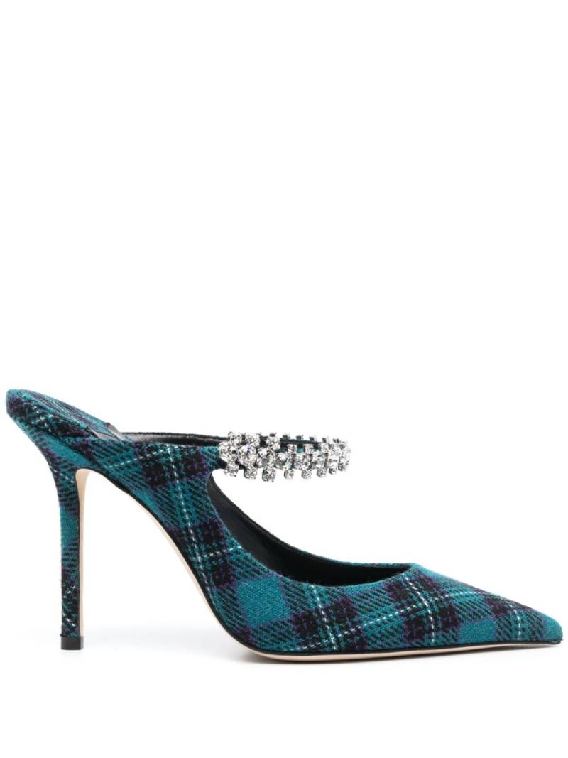 Jimmy Choo Bing 100mm tartan mules - Blue von Jimmy Choo