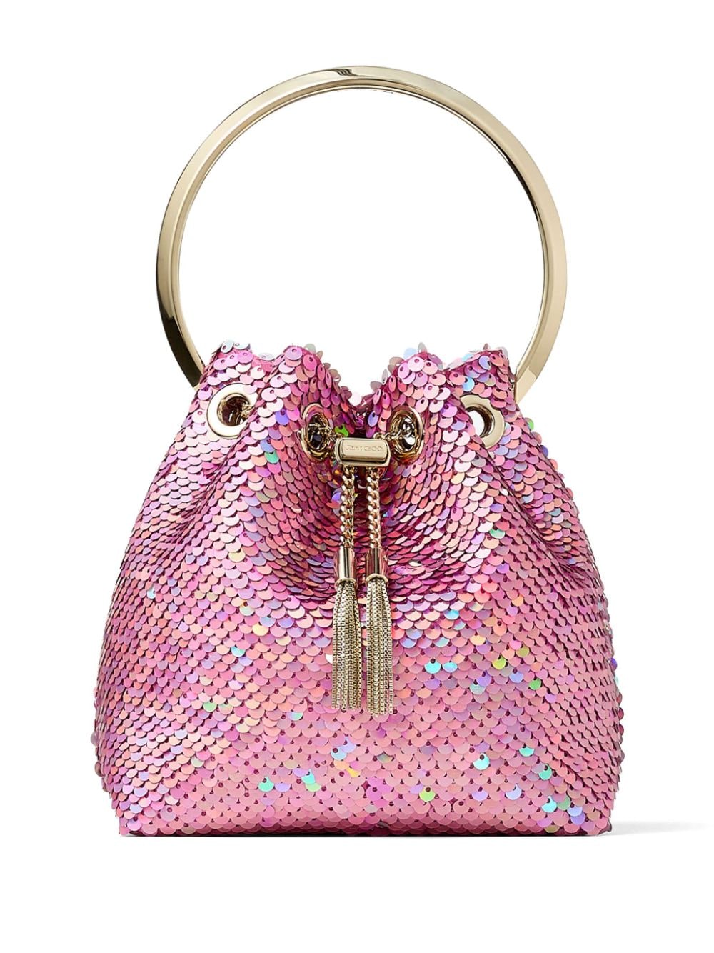 Jimmy Choo Bon Bon chainmail bucket bag - Pink von Jimmy Choo