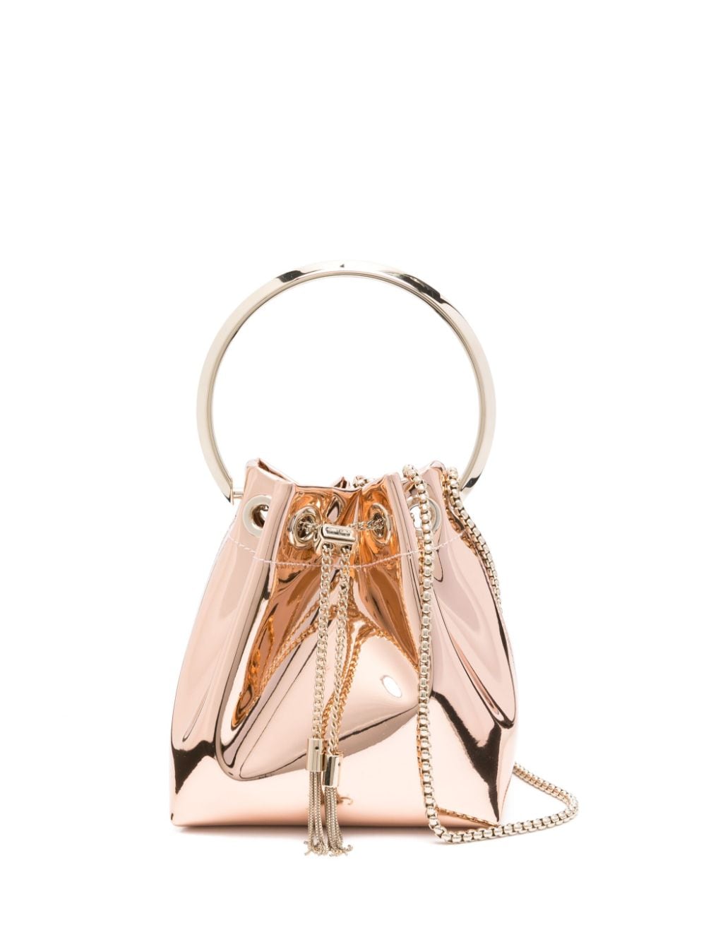 Jimmy Choo Bon Bon patent-finish bucket bag - Pink von Jimmy Choo