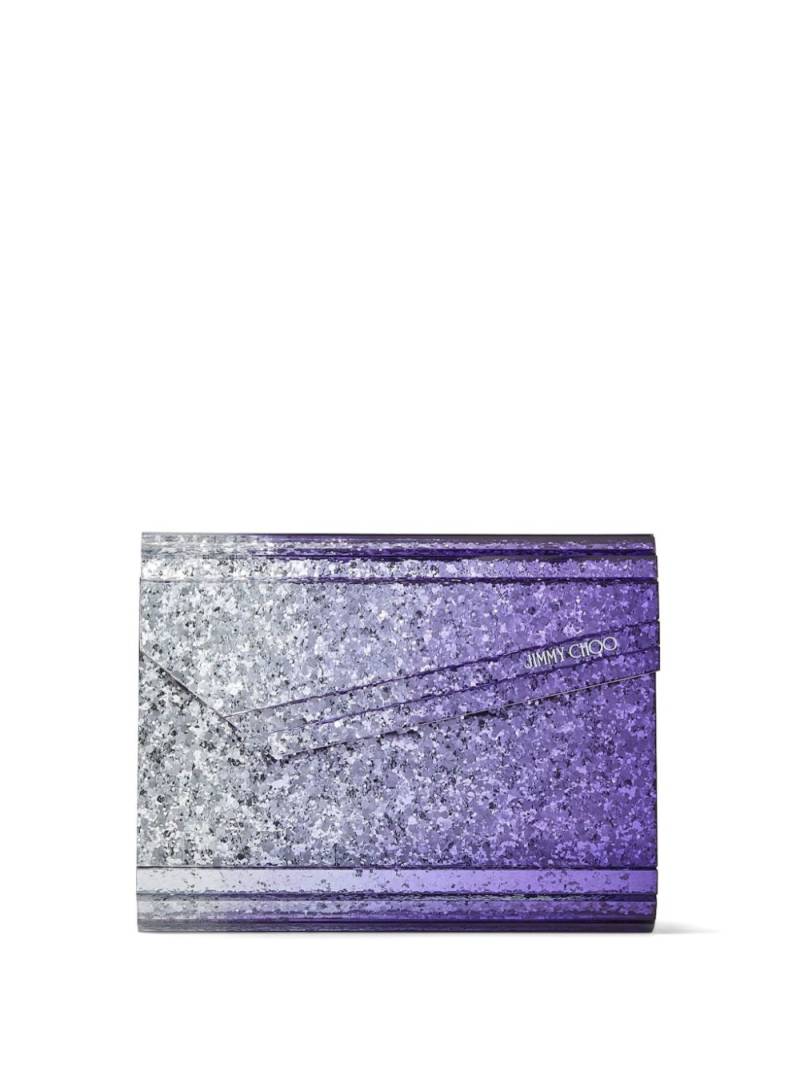 Jimmy Choo Candy glitter clutch bag - Purple von Jimmy Choo