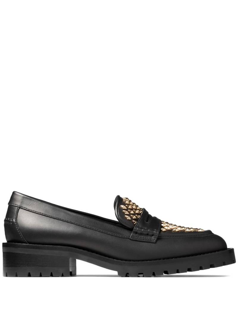 Jimmy Choo Deanna stud-embellished loafers - Black von Jimmy Choo