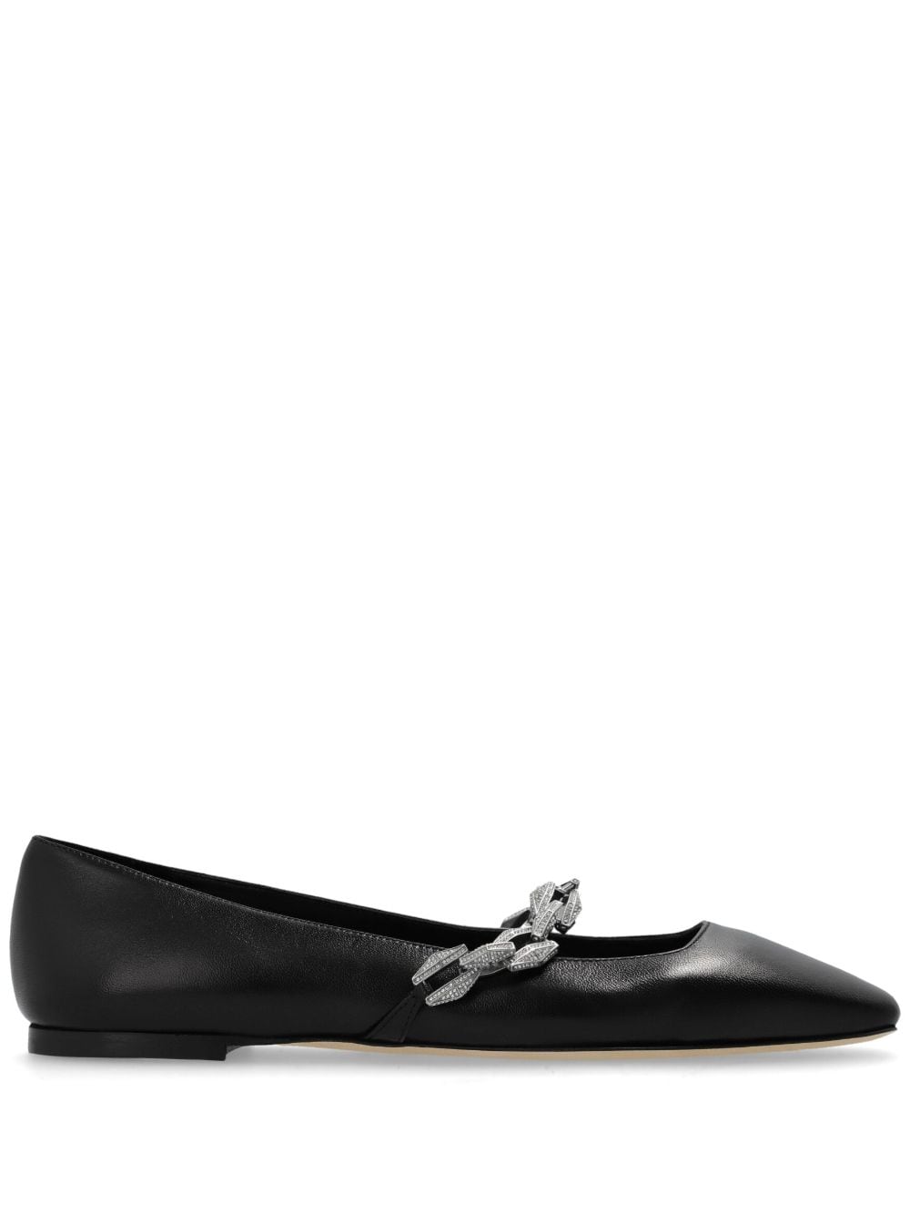 Jimmy Choo Diamond Tilda leather ballerina shoes - Black von Jimmy Choo