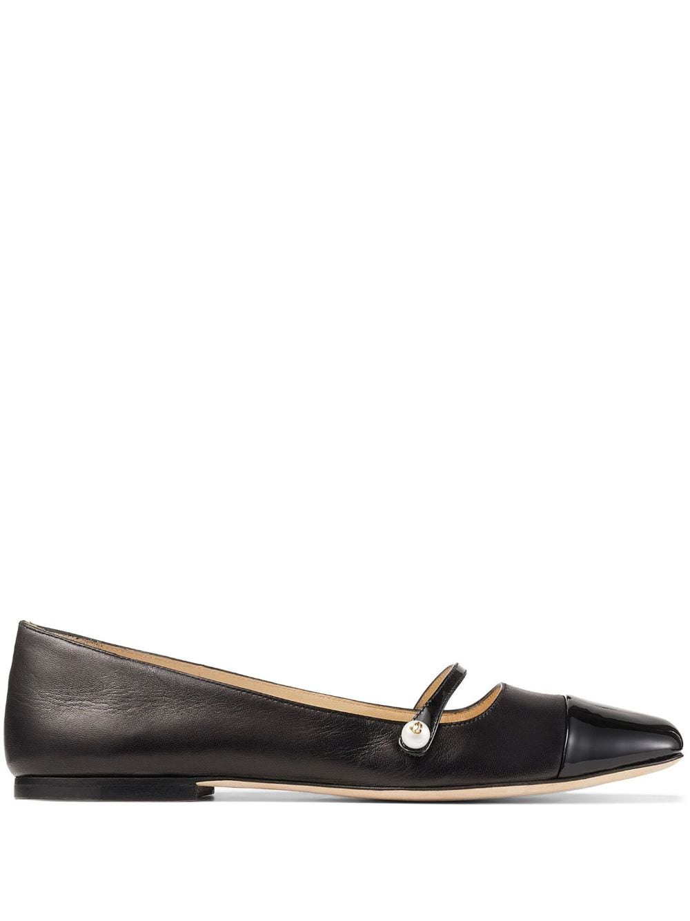 Jimmy Choo Elisa leather ballerina shoes - Black von Jimmy Choo