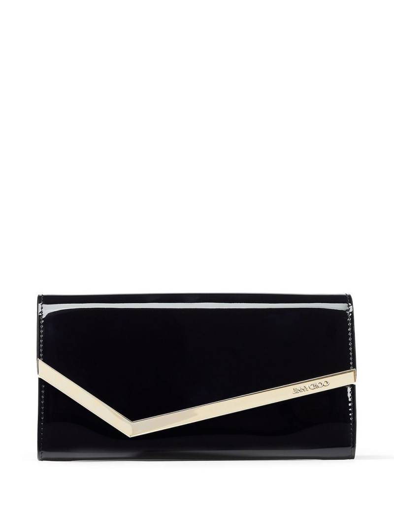 Jimmy Choo Emmie patent leather clutch bag - Black von Jimmy Choo