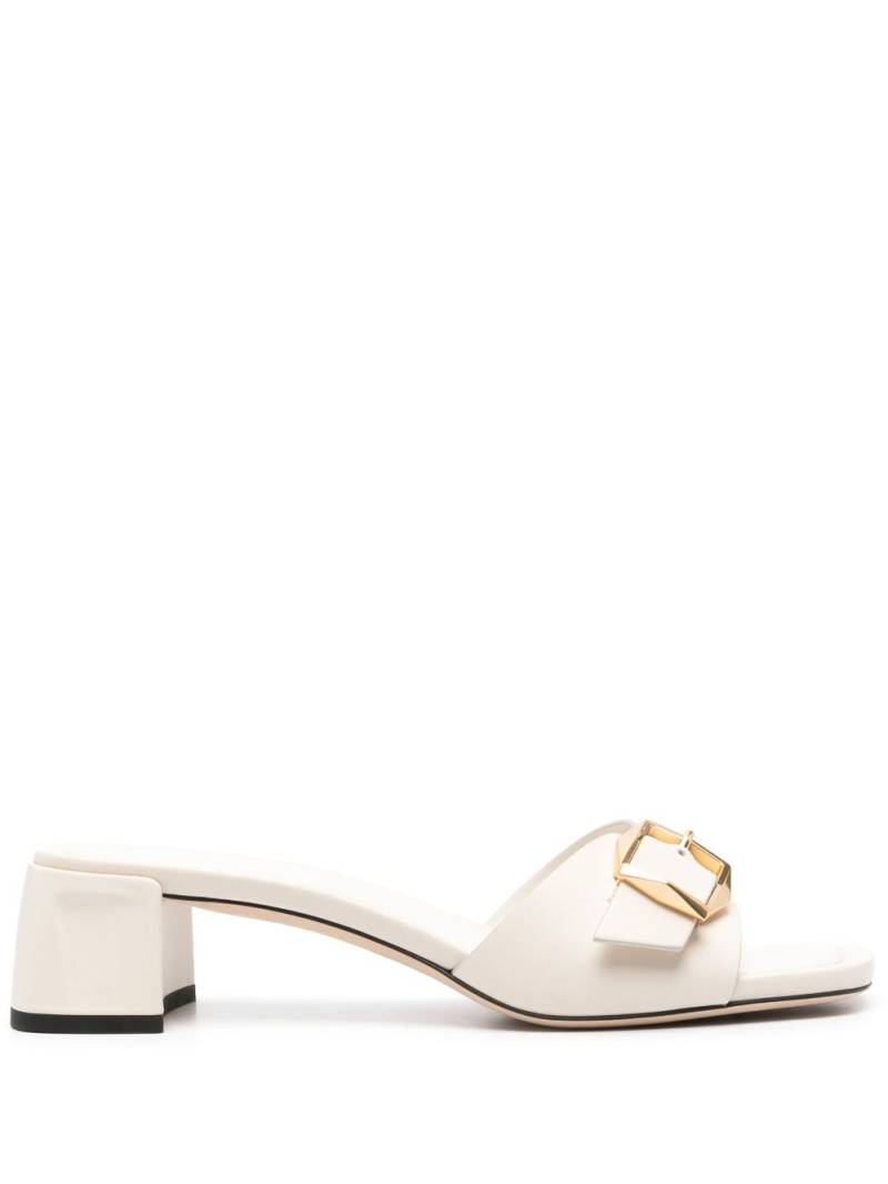 Jimmy Choo Hawke 40mm leather mules - White von Jimmy Choo