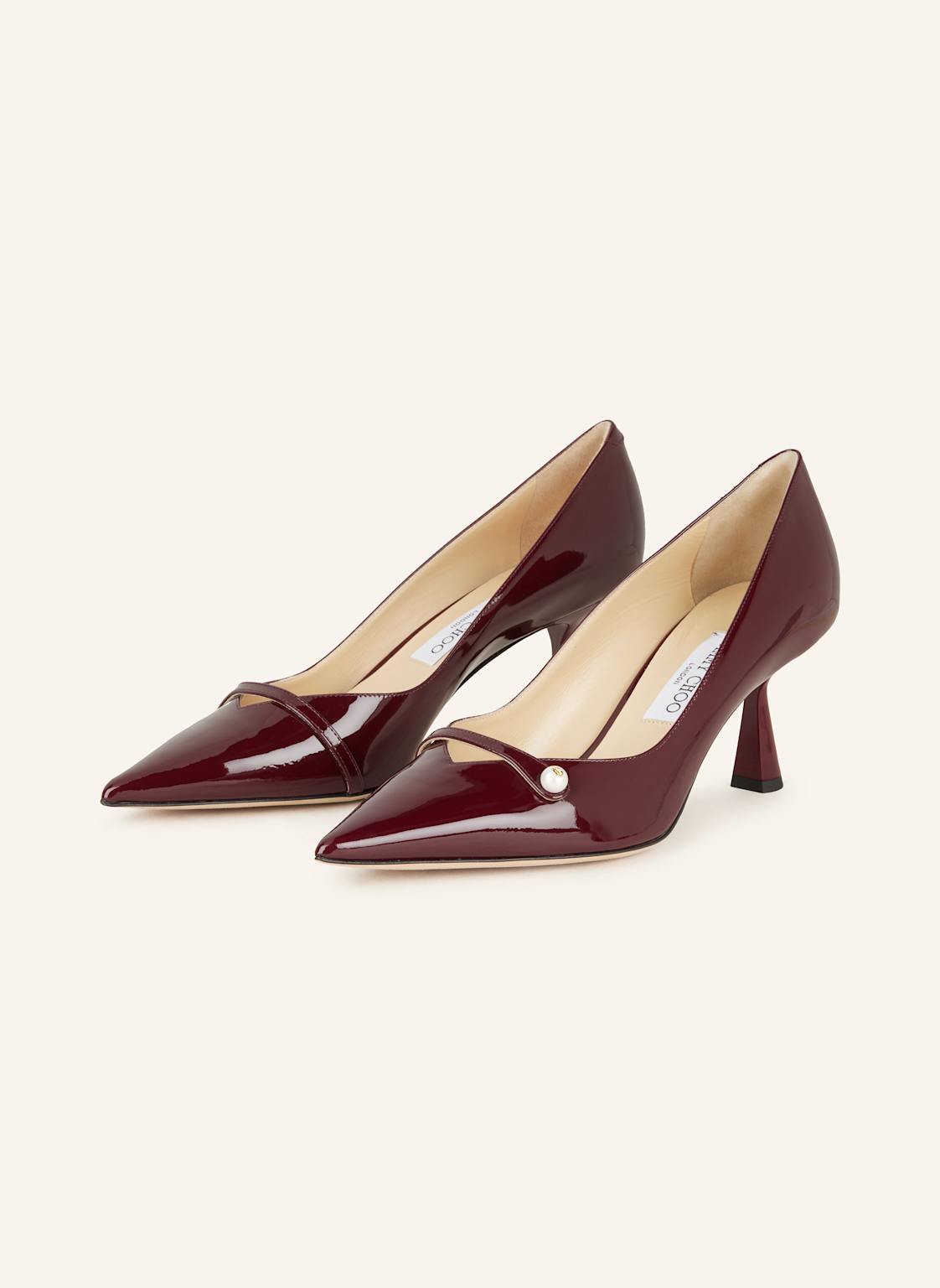 Jimmy Choo Lack-Pumps Rosalia 65 Mit Schmuckperle rot von Jimmy Choo