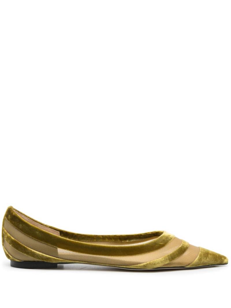 Jimmy Choo Love flocked tulle ballet pumps - Green von Jimmy Choo