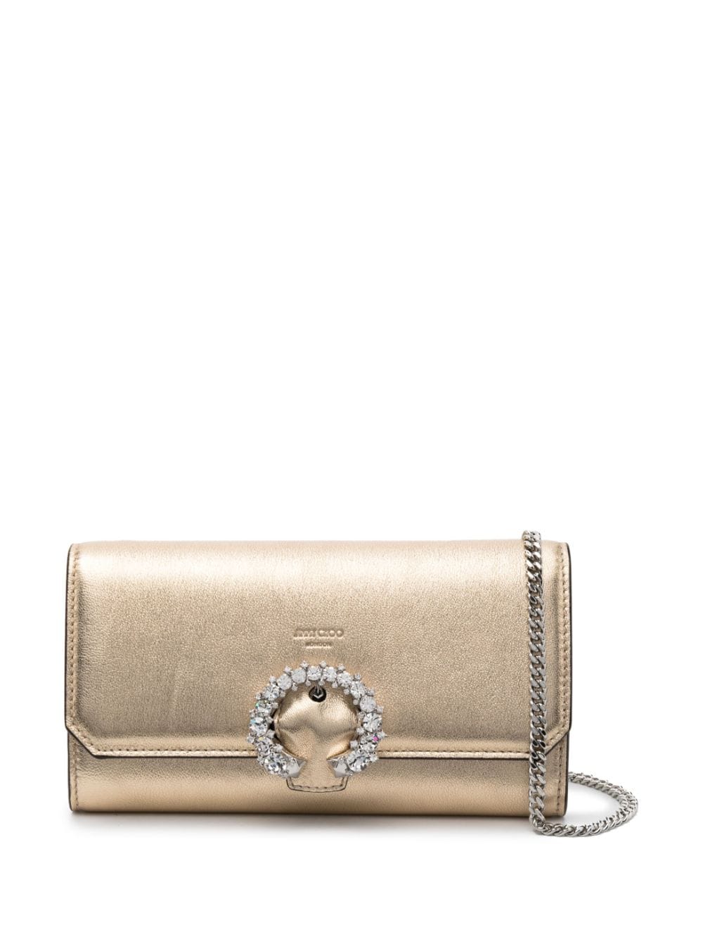 Jimmy Choo Madeline crystal-buckle clutch - Gold von Jimmy Choo