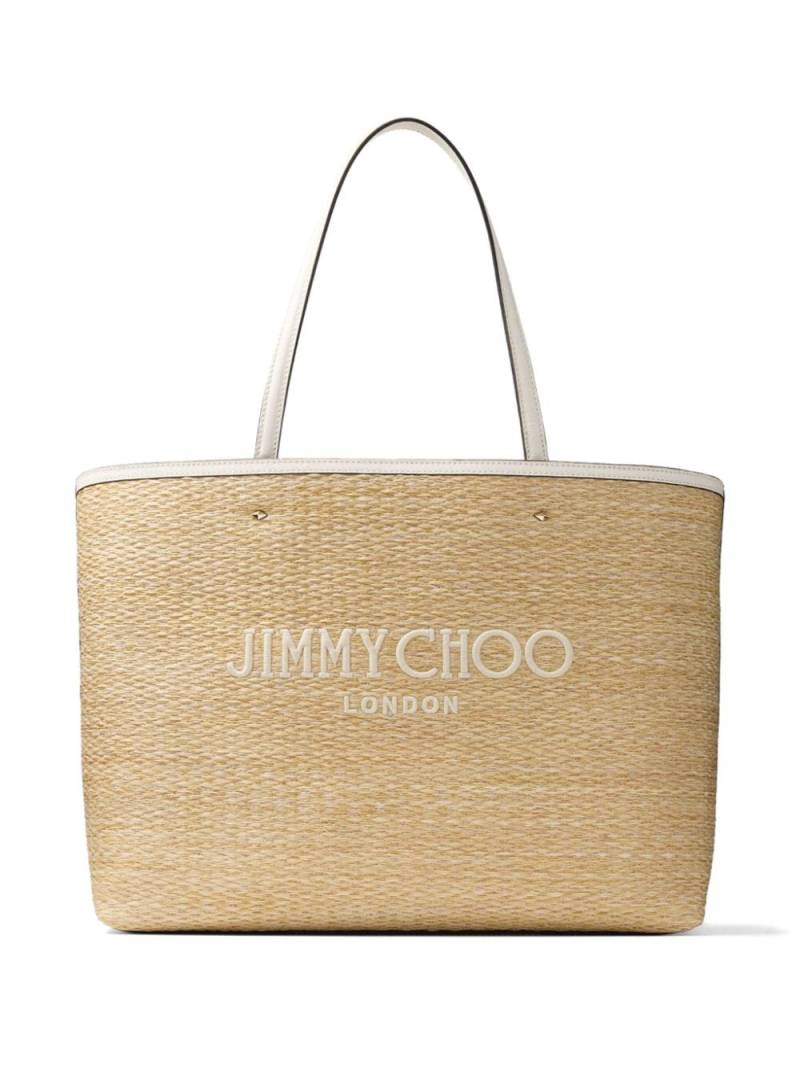 Jimmy Choo Marli raffia tote bag - Neutrals von Jimmy Choo