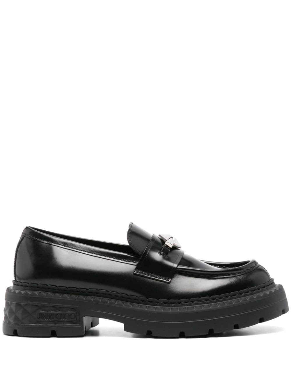 Jimmy Choo Marlow Diamond leather loafers - Black von Jimmy Choo