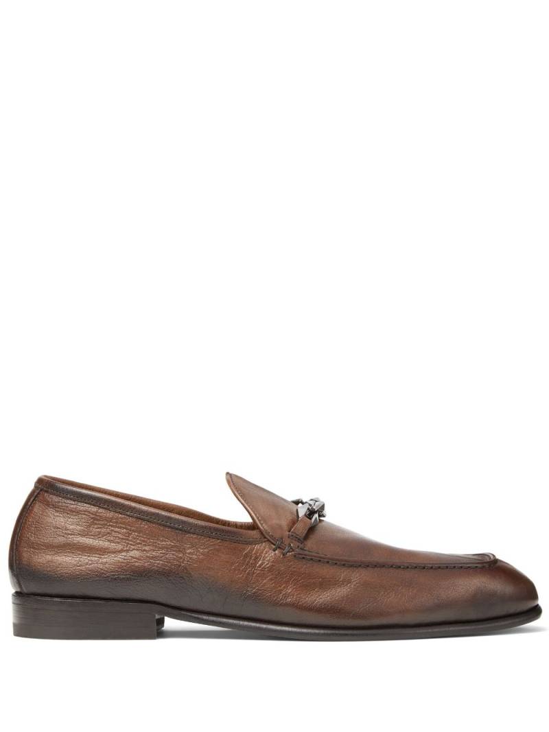 Jimmy Choo Marti Reverse leather loafers - Brown von Jimmy Choo