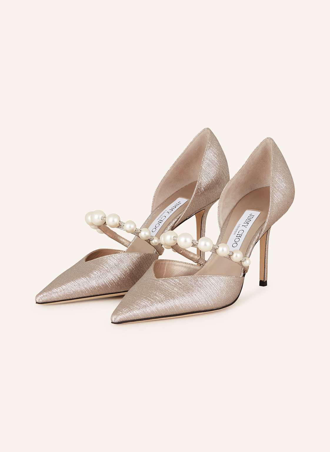 Jimmy Choo Mary-Jane-Pumps Aurelie 85 Mit Schmuckperlen rosegold von Jimmy Choo