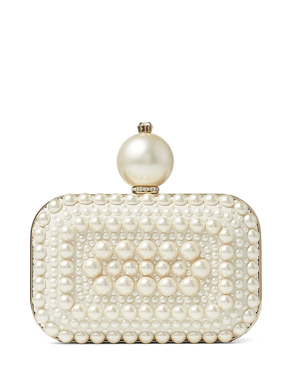 Jimmy Choo Micro Cloud pearl-embellished clutch bag - White von Jimmy Choo