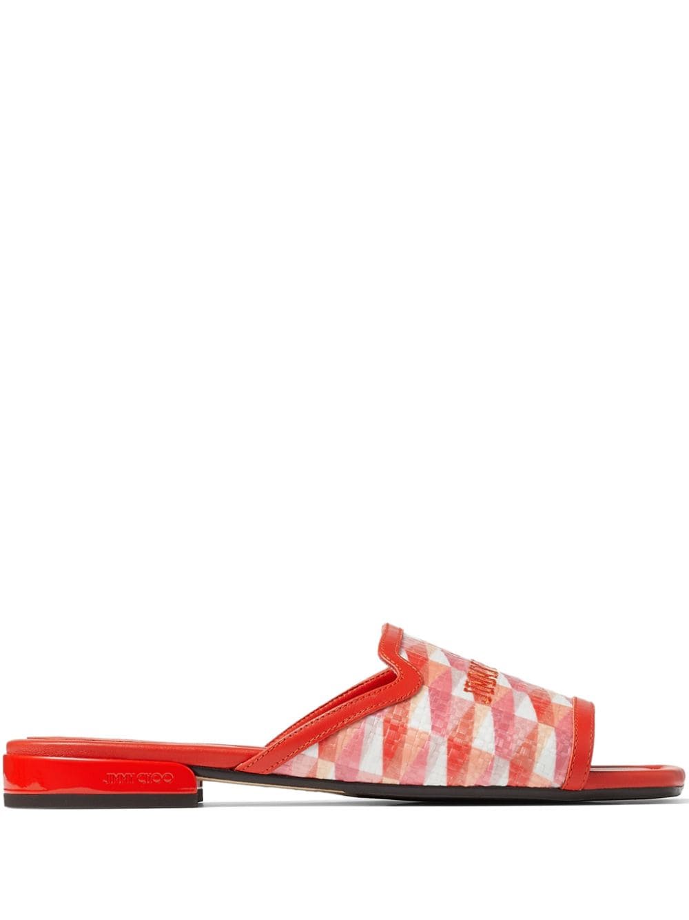 Jimmy Choo Nako diamond-print slides - Red von Jimmy Choo