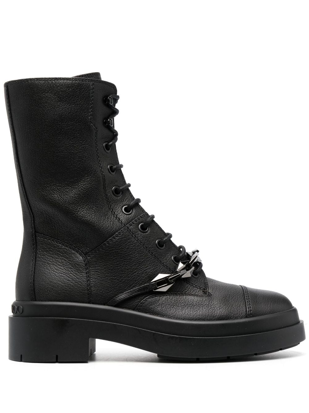 Jimmy Choo Nari grained-texture leather boots - Black von Jimmy Choo