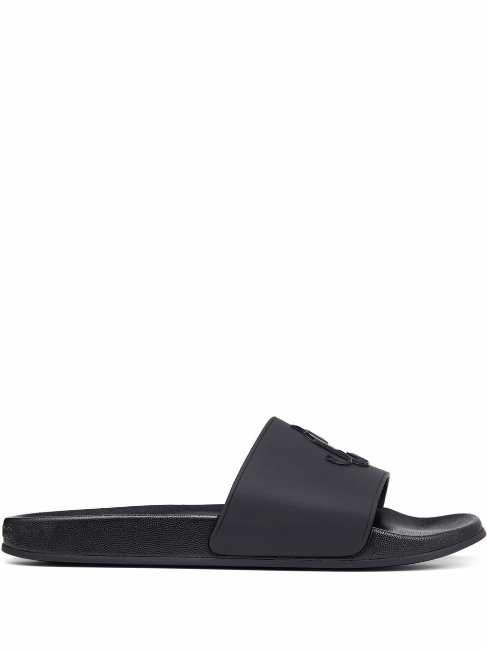 Jimmy Choo Port monogram-logo slides - Black von Jimmy Choo