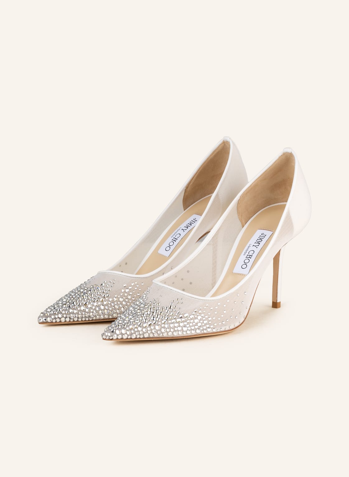 Jimmy Choo Pumps Love 85 Mit Schmucksteinen weiss von Jimmy Choo