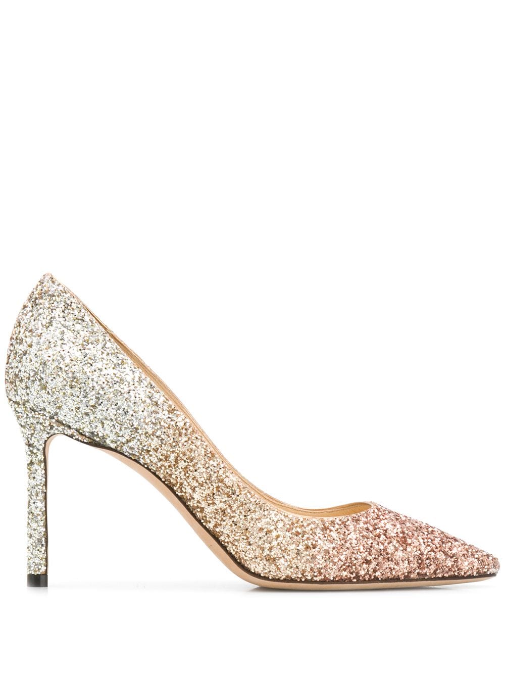 Jimmy Choo Romy 85mm glitter pumps - Gold von Jimmy Choo