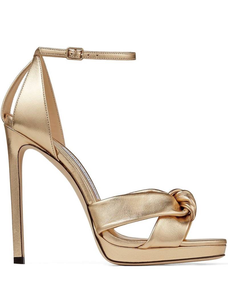 Jimmy Choo Rosie 120mm metallic-effect sandals - Gold von Jimmy Choo