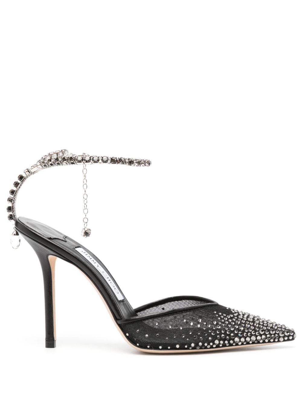 Jimmy Choo Saeda 100mm crystal-embellished sandals - Black von Jimmy Choo