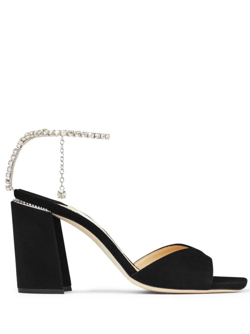 Jimmy Choo Saeda 85mm crystal-strap sandals - Black von Jimmy Choo