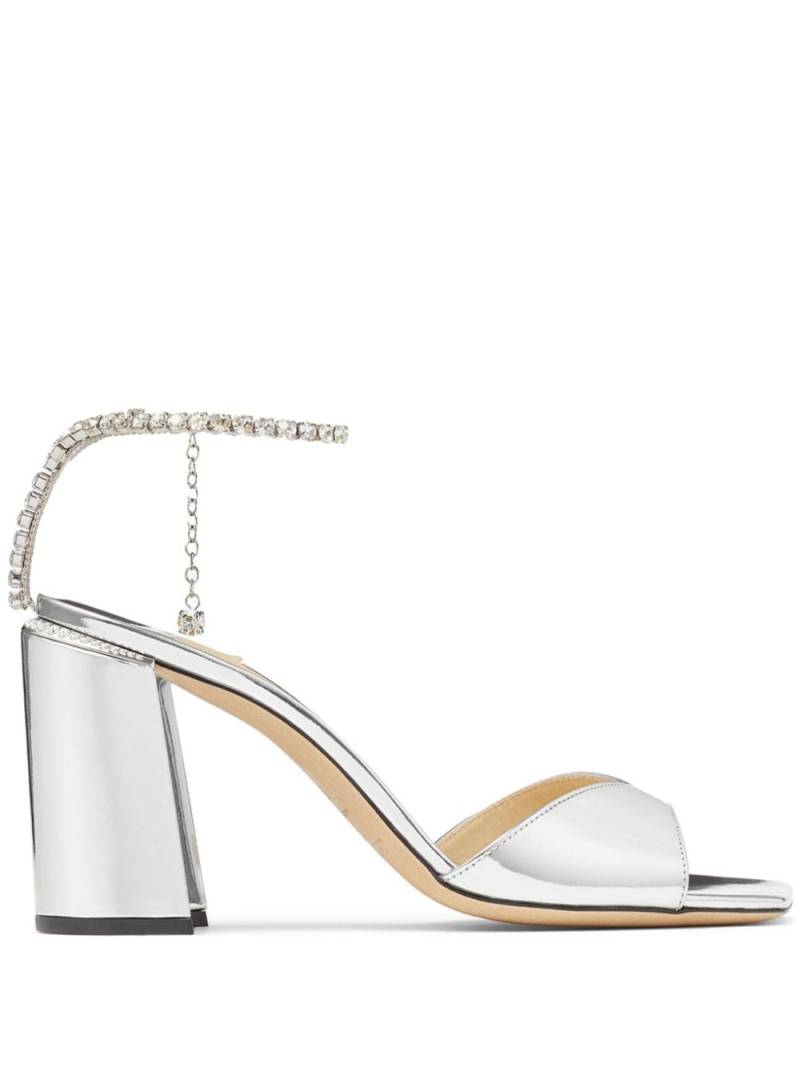 Jimmy Choo Saeda 85mm leather sandals - Silver von Jimmy Choo