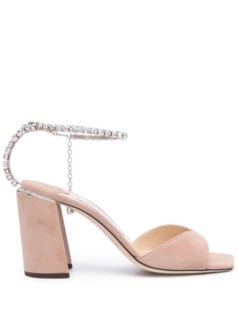 Jimmy Choo Saeda 85mm suede sandals - Neutrals von Jimmy Choo