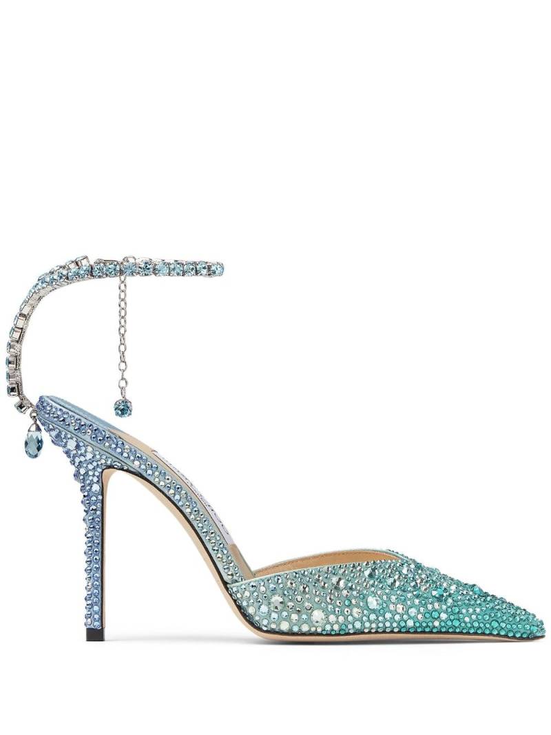 Jimmy Choo Saeda crystal-embellished 100mm pumps - Green von Jimmy Choo