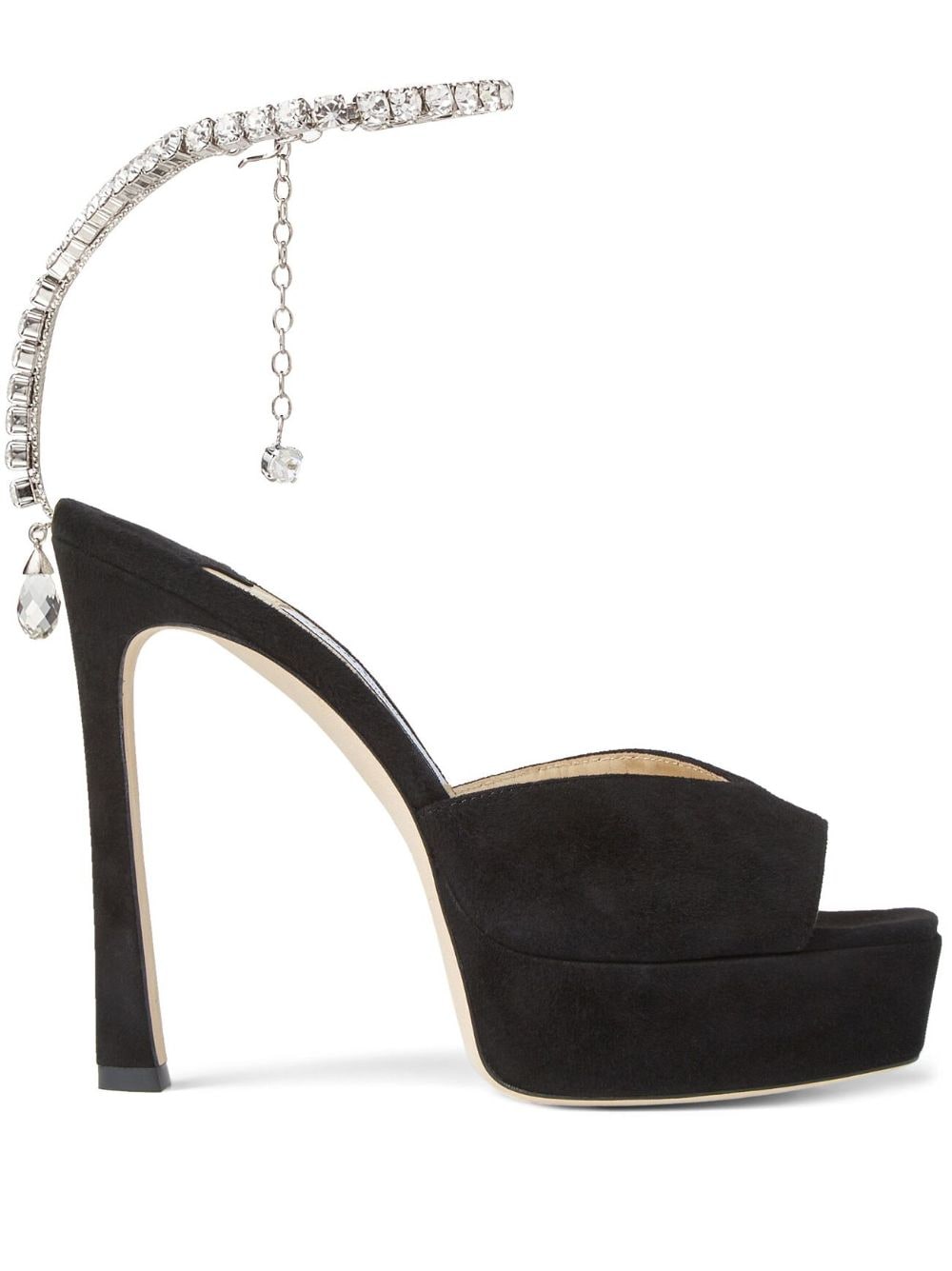 Jimmy Choo Saeda crystal-embellished suede sandals - Black von Jimmy Choo