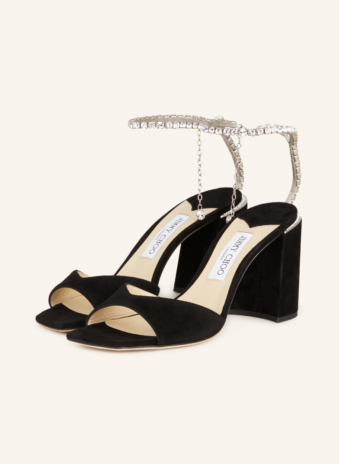 Jimmy Choo Sandaletten Saeda 85 Mit Schmucksteinen schwarz von Jimmy Choo