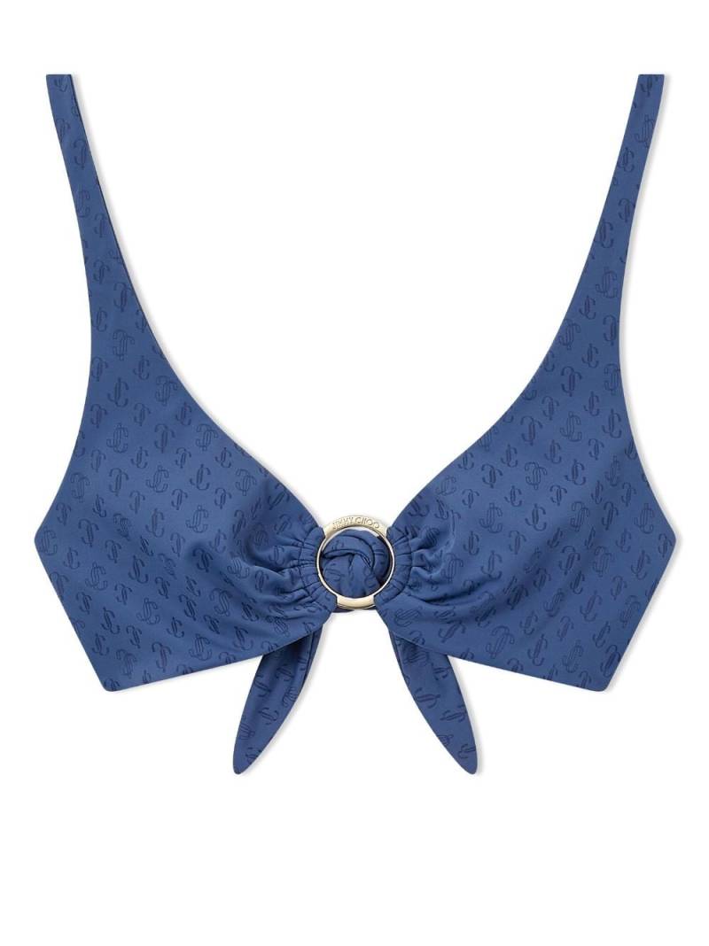 Jimmy Choo Sira logo-print bikini top - Blue von Jimmy Choo