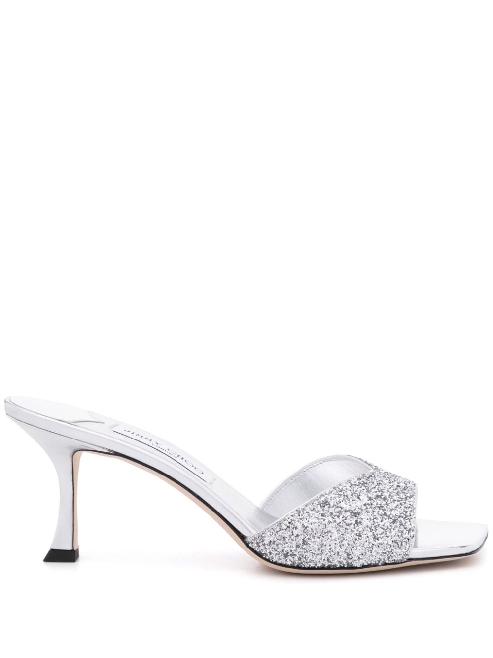 Jimmy Choo Skye 70mm glittery mules - Silver von Jimmy Choo